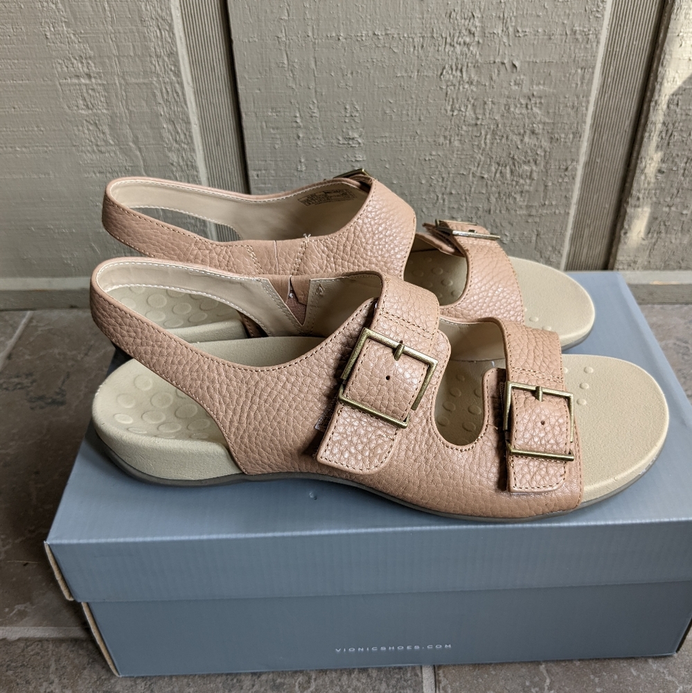 New Vionic Women's Albie Macaroon Slingback 9 tan